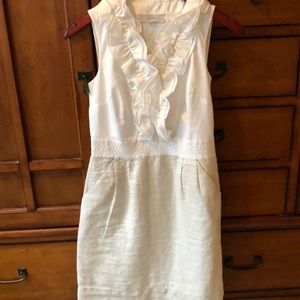 Amazing Loft OP white/gold speck pocket dress